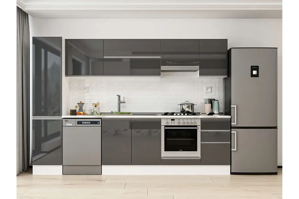 Alvinka 290X210 Cm Mutfak Dolabı, Mb E80B45S45 1 Antrasit Suntalam