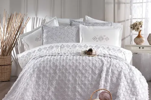 Çapa Home Harem Yatak Örtüsü, Çift Kişilik, Gri