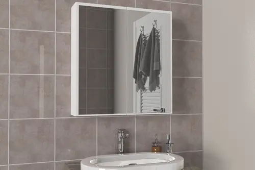 Dorpek Priya Çok Amaçlı Banyo Dolabı, Aynalı, Beyaz