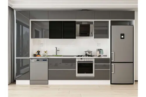 Alvinka 375X240 Cm Mutfak Dolabı, Mbb E80B45S50 3 Antrasit Suntalam