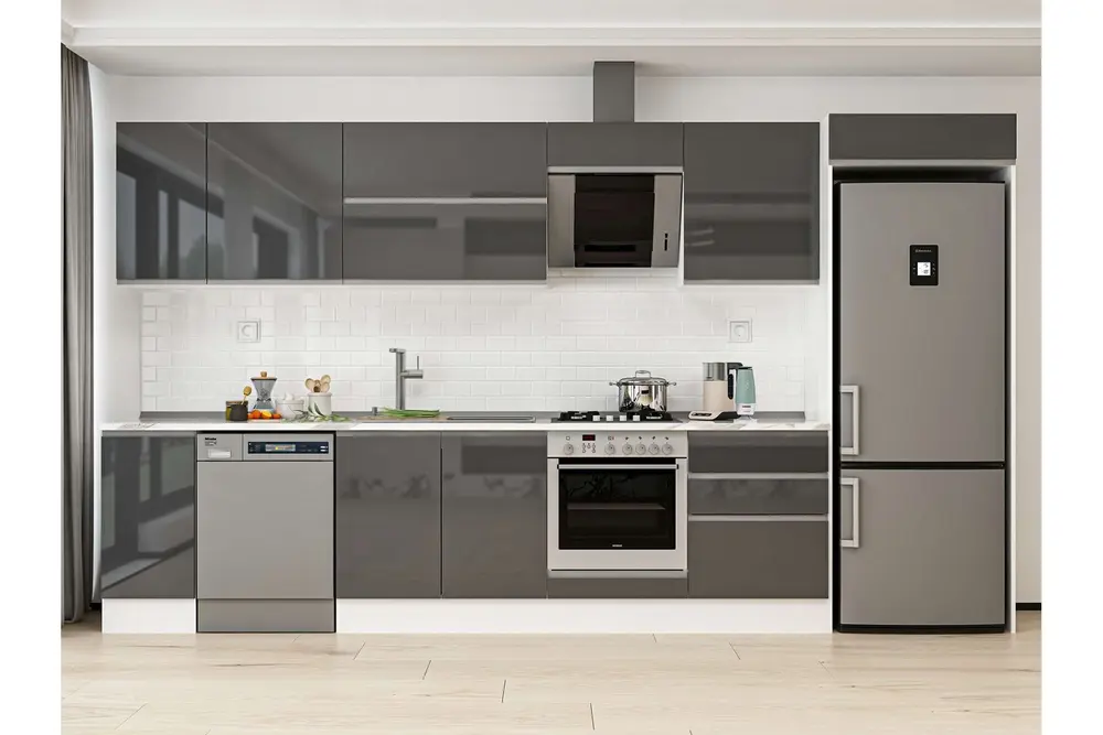 Alvinka 380X222 Cm Mutfak Dolabı, Mb E80S40S60 2 Antrasit Suntalam