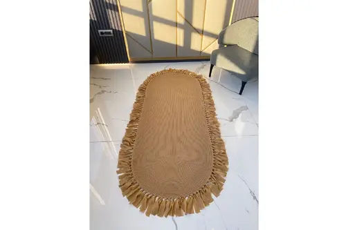 Milda Jüt Hasırlı El Örgüsü Kilim 78 Jüt Halı 80X150