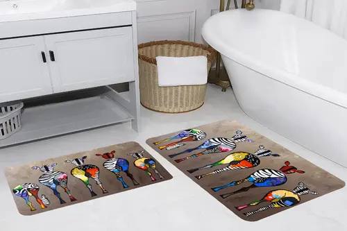 Rovigo Home Dijital Baskılı İkili Banyo Paspas Takımı, Rvg5260