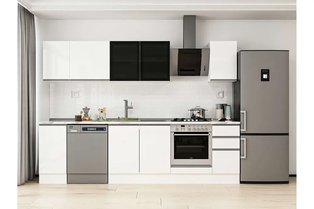Alvinka 280X210 Cm Mutfak Dolabı, M E80S40S40 3 Beyaz Suntalam