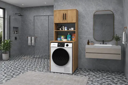 Enda Home Arin Çamaşır Makinesi Dolabı, Çam, 3 Raflı