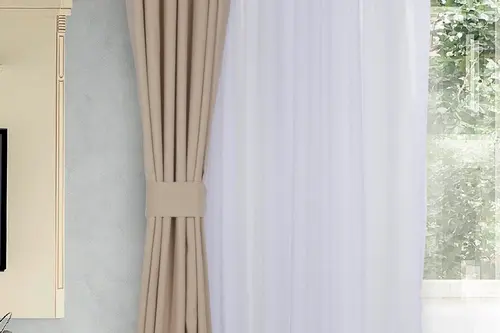 Massarelli Fon Perde Bej Rengi Pilesiz 260 Cm 60