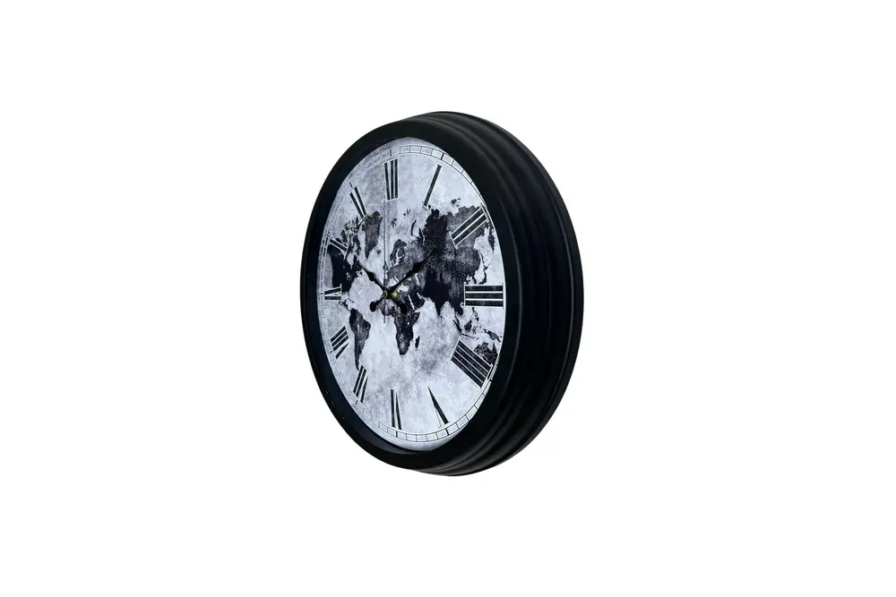 Worldline Black Metal Duvar Saati 40 Cm