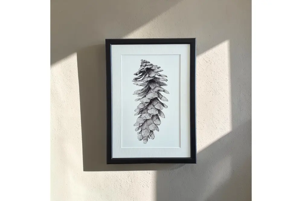 Kozalak Teknik Kalem Fine Art Baskı