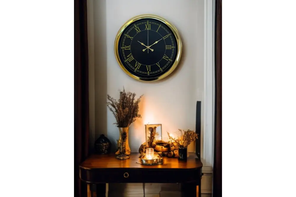 Luxury Gold Metal Duvar Saati 40 Cm