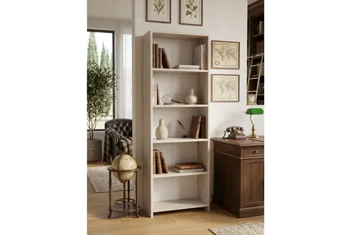 Mdf Beş Raflı Kitaplık, Traverten