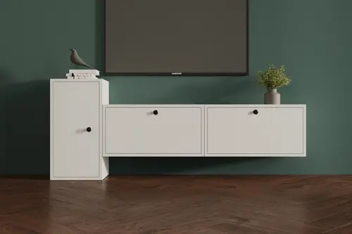 Leron Milano Şık Ve Modern Duvara Monte 3 Kapaklı Çok Amaçlı Tv Ünitesi Mst Tvt 1032