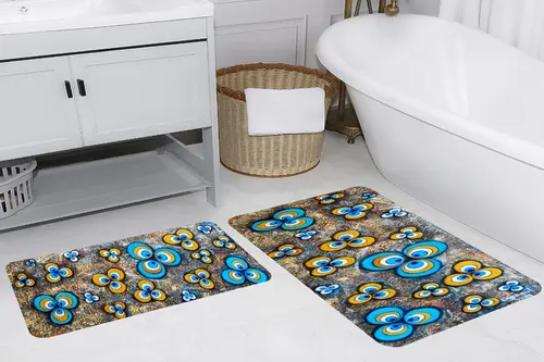 Rovigo Home Dijital Baskılı İkili Banyo Paspas Takımı, Rvg5270