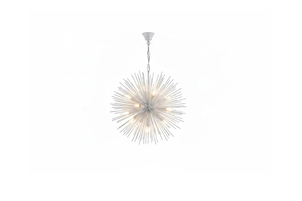 Lüksemburg Kirpi Avize, Beyaz Boya, 60 Cm