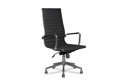 Forsit Ofis Slim Deri Döşemeli Krom Müdür Ofis Koltuğu