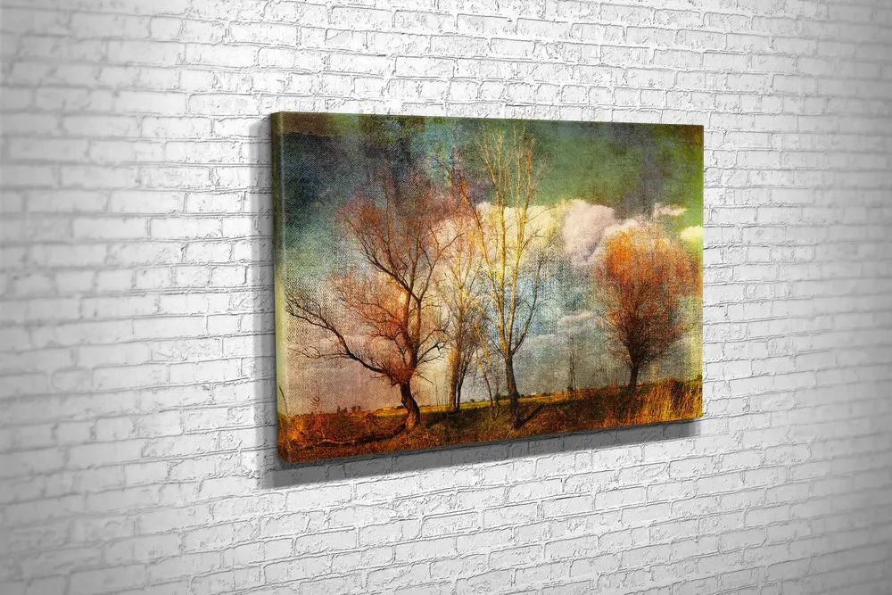 Tablo360 Yağlıboya Görünümlü Ağaçlar Kanvas Tablo 50X75