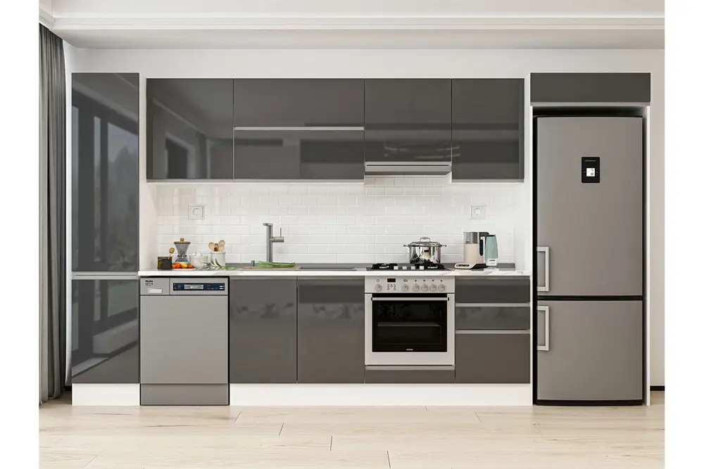 Alvinka 375X222 Cm Mutfak Dolabı, Mbb E80B45S50 1 Antrasit Suntalam