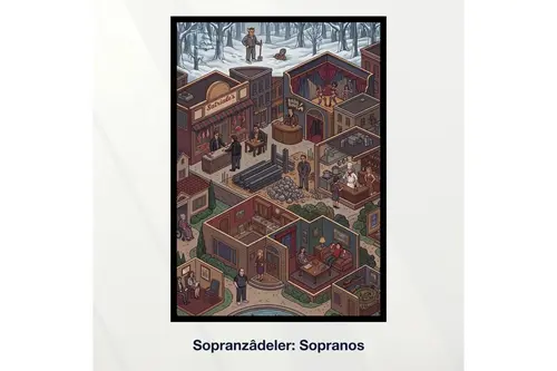 Miniaworks Sopranzâdeler: Sopranos Siyah Çerçeveli Poster 21X30