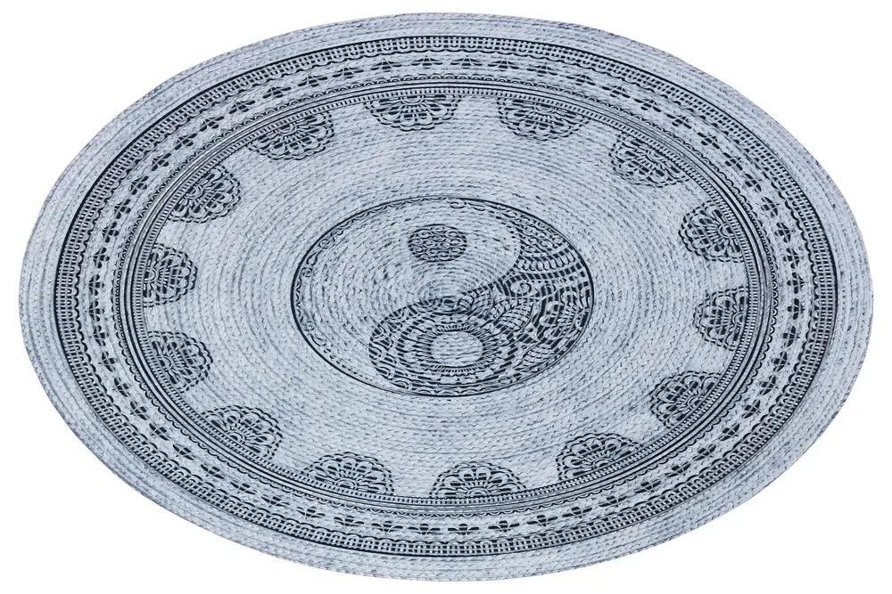 Jüt Sisal Halı 83, Gri, 100X100
