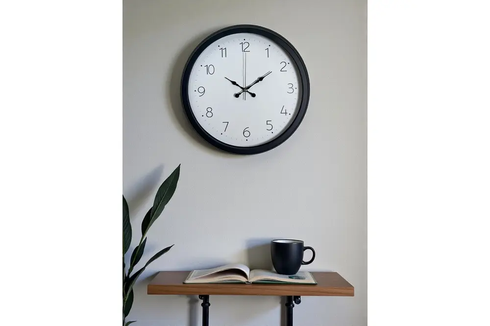 Pure Time Black Metal Duvar Saati 40 Cm