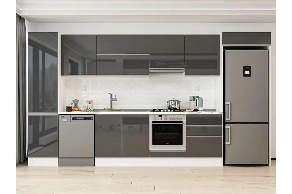 Alvinka 400X222 Cm Mutfak Dolabı, Mbb E90B50S60 1 Antrasit Suntalam
