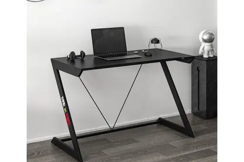 Zoned Metal Ayaklı Gaming Oyuncu Masası, Siyah