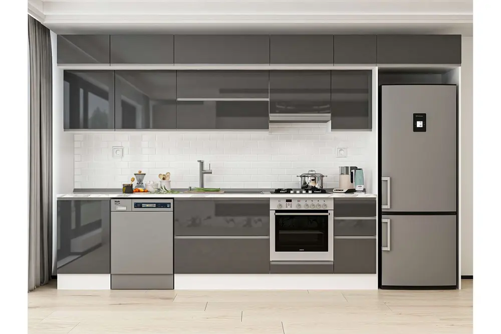 Alvinka 370X240 Cm Mutfak Dolabı, Mb E80S50S40 1 Antrasit Suntalam