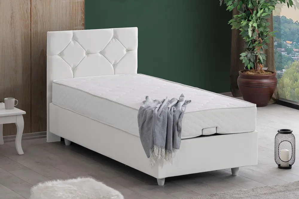 Glamis Baza Başlık Ve Yatak Seti, Beyaz 150X200