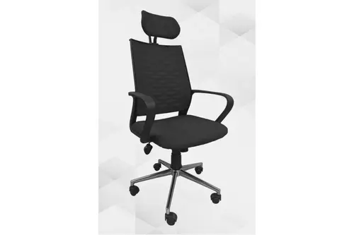 Milas Tekerlekli Başlıklı Ofis Sandalyesi, Siyah