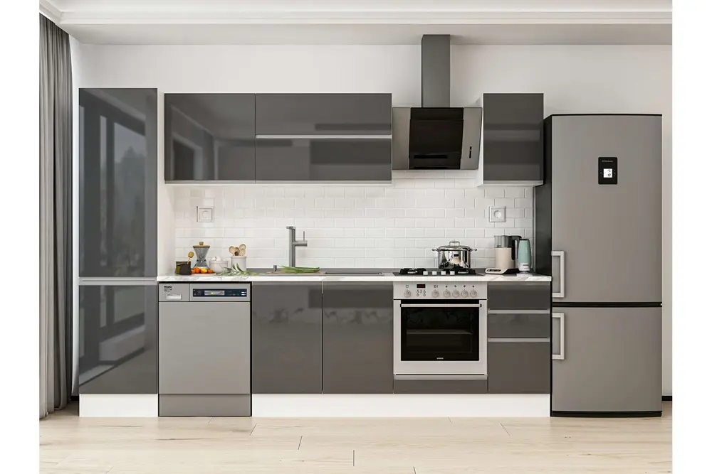 Alvinka 290X210 Cm Mutfak Dolabı, Mb E80B50S40 2 Antrasit Suntalam