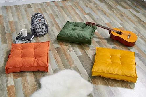 Tubihome Bisküvi Yer Minderi, Sarı Yeşil Turuncu