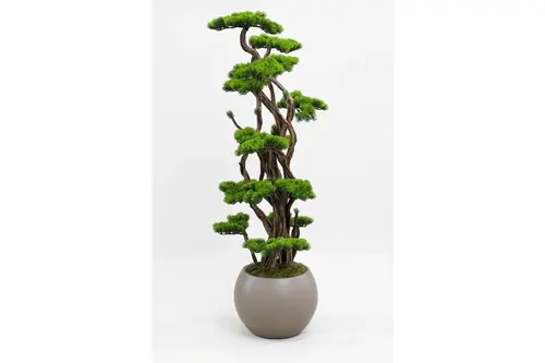 Flora Yapay Bonsai, Mocca Küre Saksı, 20 Dal, 150 Cm