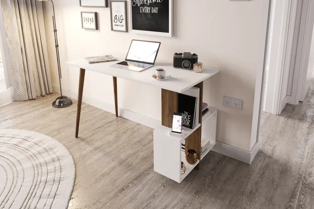 Lagomood Side Çalışma Masası, Beyaz Ceviz