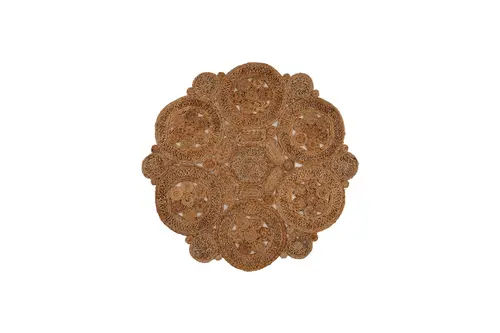 Natura Natural Jüt Yuvarlak Halı, 00004A, 90X90