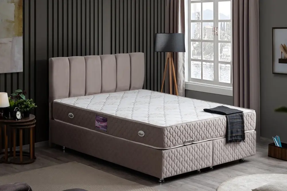 Tetra Baza Başlık Ve Yatak Seti, Gri, 90X200