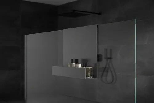 Galvaniz Metal Askılı Duş Rafı, Cam Gri, 20 405 Cm