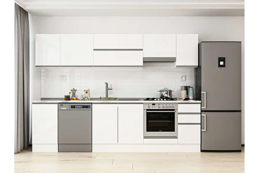 Alvinka 295X210 Cm Mutfak Dolabı, M E90S45S40 1 Beyaz Suntalam