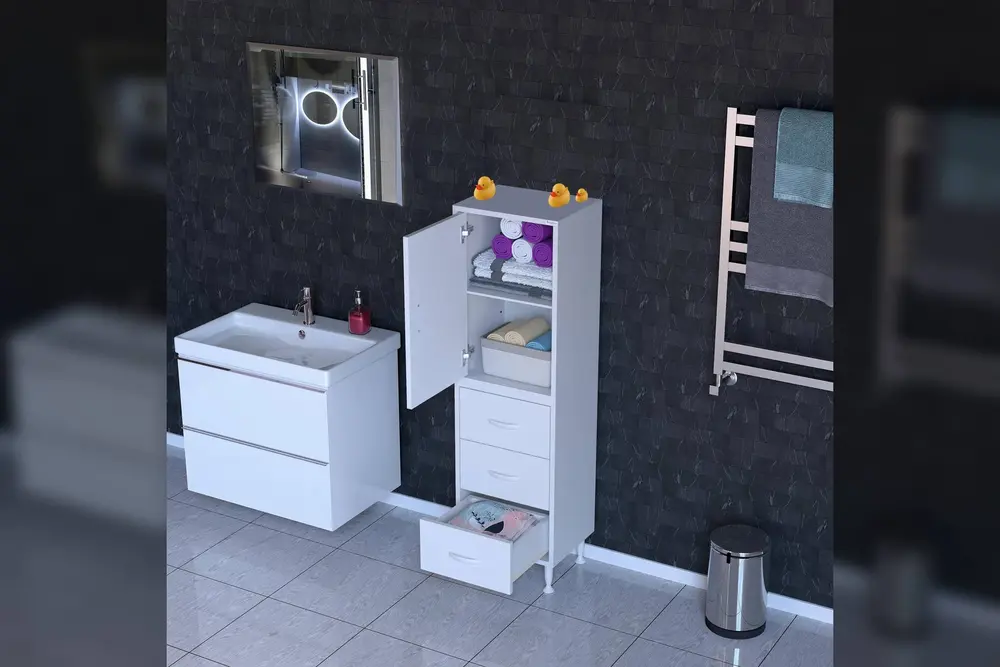 İlkim Alt Modül Çekmece Üst Modül Kapak Banyo Dolabı 35 Cm