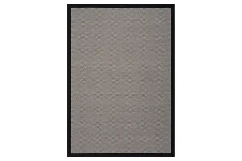 Sisalo Bordure Krem Siyah Sisal Halı, Siyah Bordür B3417E, 80X120