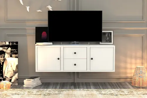 Leron Çekmeceli Duvar Tv Ünitesi Beyaz Tvt 1207 Ç