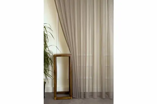 Massarelli Etamin Tül Kahve 1-2,5 Orta Sık Pile 100X260