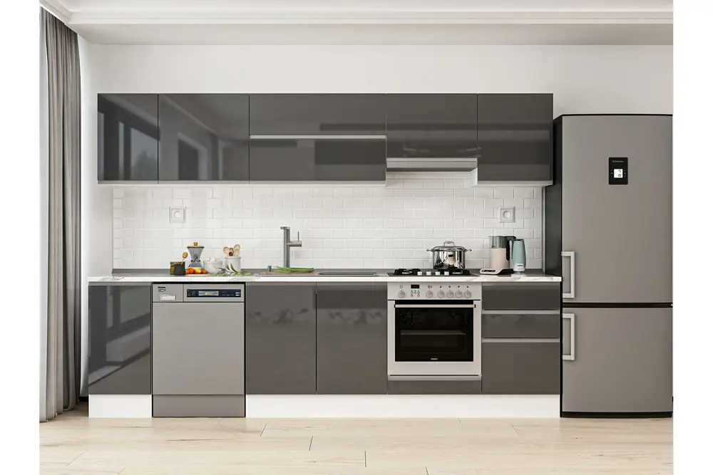 Alvinka 290X210 Cm Mutfak Dolabı, M E80S40S50 1 Antrasit Suntalam