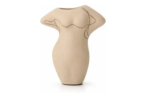 Terracotta Gövde Şekilli Dekoratif Vazo Kahverengi