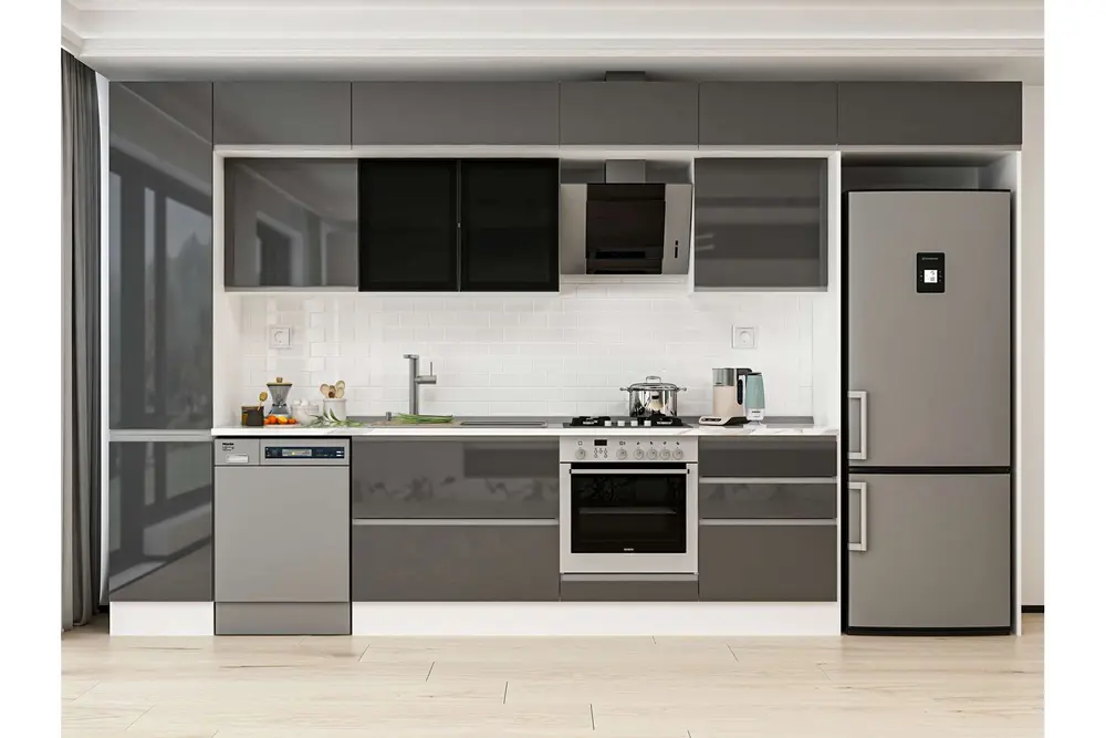 Alvinka 395X240 Cm Mutfak Dolabı, Mbb E90B45S60 3 Antrasit Suntalam