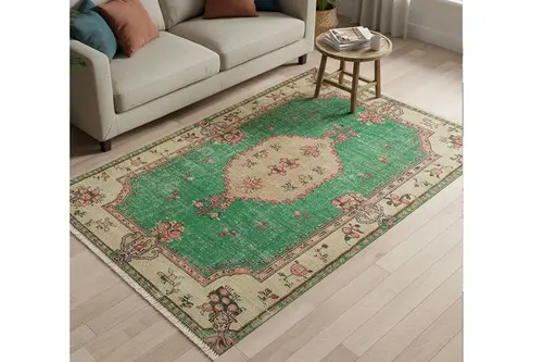 Zümrüt Bahar Vintage Dokuma Taban Halı, 362 Yng, 60X120 Cm