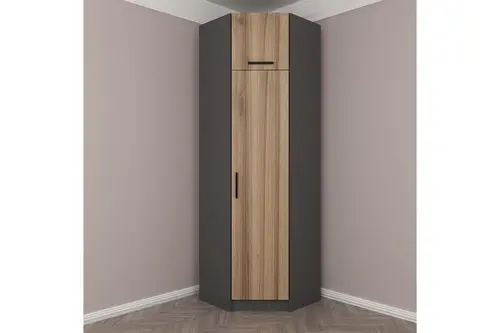 Kale 1 Kapaklı Köşe Dolap Yüklük Antrasit Dore 235Cm