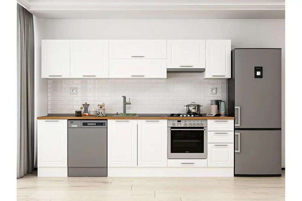 Alvinka 295X210 Cm Klasik Mebran Mutfak Dolabı, M E90S45S40 1 Mebran Beyaz Suntalam