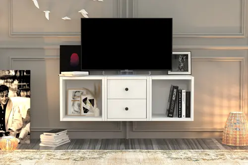 Leron Çekmeceli Duvar Tv Ünitesi Beyaz Tvt 1206 Ç