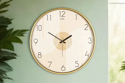Muyika Pino Linda Gold Metal Kasa Duvar Saati 47 Cm