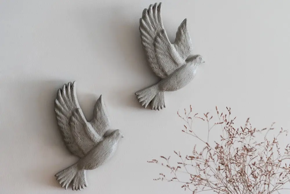 Beton Kuş Seti Dekoratif Obje