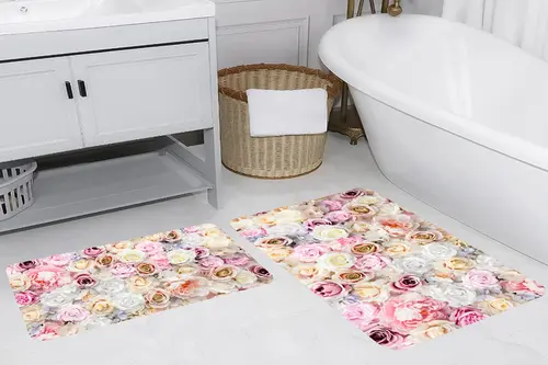 Rovigo Home Dijital Baskılı İkili Banyo Paspas Takımı, Rvg5273